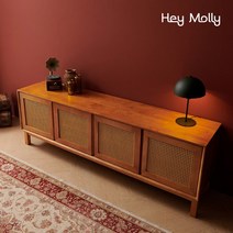 [헤이몰리] 화양연화 라탄 원목 거실장 1800, 상세 설명 참조