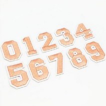 옷 의류 자수 열 접착 패치 리폼 수선 와펜 숫자 코랄