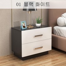 뉴타임즈3 침대머릿장 패션 사물함 수납장 전원 다탁 전화변 침대가장자리 옷장 A8, 01 블랙 화이트