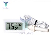 FY-12 임베디드 전자 온 습도계 미니 홈 LCD 디지털 1 미터 와이어 흑백, white