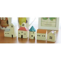 하얀집모형 6cm 미니어처 5세트 선반장식 카페인테리어 소품