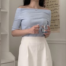 아이우먼 단가라오프숄더반팔티 MOP144M303 빅사이즈