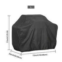 바베큐 커버 실외 먼지 방수 웨버 헤비 듀티 그릴 커버 비 보호법, 검은색, 210D-L72XW26XH51 英寸