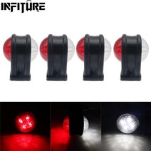카고트레일러 캠핑 미니 카고트레일러 4pcs1 0V30V LED 측면 마커 라이트 흰색 빨간색 트럭 표시 등 신호, 한개옵션0