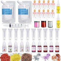 립글로즈 립틴트 립밤 립라이너 잘 지워지지 않는 착색 타투 립스틱 틴트 diy 립글로스 키트 모이스춰라이징 클리어 립글로스 베이스 젤 200ml with lipgloss 안료, 세트 2