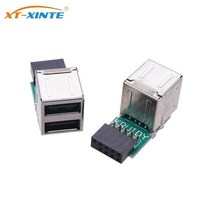 XT-XINTE 4 핀 USB 커넥터 마더 보드 9 여성 포트 2 USB2.0 변환기 9P 2.0 확장, 01 1pc