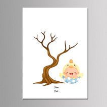 스크랩북 소박한 양장본 위한 용품 게스트 아기 소녀 소년 세례 호의 50x70cm DIY 지문 트리 서명 책 생일 선물 인쇄 캔버스 그림, [04] 50x70cm, [08] BB25