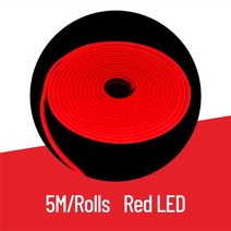 5m/rolls 좁은 네온 라이트 스트립 6mm DIY LED SMD 2835 120LED IP65 방수 소프트 바 크리스마스 휴일 모, 01 6x12mm_01 DC12V_01 5m, 06 Red