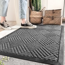현관매트 사각 발매트 현관 사무실 바닥매트 고무 러그 발판(L/XL), 현관매트사각_브라운L