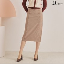 [JJ지고트(JJ JIGOTT)] (JJ지고트) 잔체크 H라인 버튼 스커트 GLAP0SKP