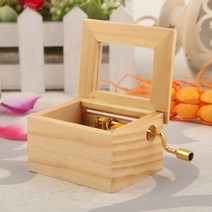 뮤직박스 우드 목제 오르골 팬시 가구 수반 맟춤제작 명절 기프트 DIY 492397265, 손으로돌리는 작은 나무 케이스