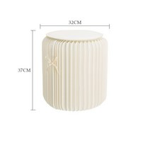 종이 접는 아코디언 폴딩 접이식 친환경 가구 의자 페이퍼 스툴, 6. 일반형 높이 37cm 화이트