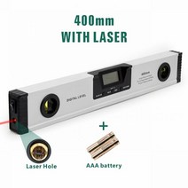 테스터 조도계 룩스 밝기 디지털 Inclinometerr 각도기 알루미늄 합금 360 학위/미착용 레이저 스피릿 레벨 400 600 mm 자석 내부, CHINA, 400MM With laser