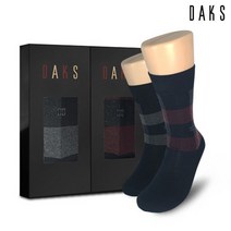 [AK PLAZA] 닥스 양말 2족 선물세트 남자 정장 패션 장목 큰사각 22306