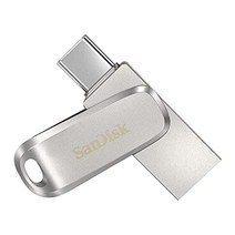 SanDisk Ultra Dual Drive Luxe USB Type-C 드라이브 스마트폰 스토리지 128GB(휴대용 스토리지 USB 3.1 Gen 1 회전식 디자인 150MB/s 읽기 USB 드라이브 자동 백업) 실버 -11519, 은, 1TB