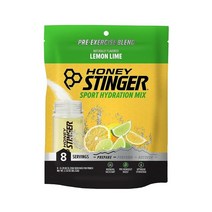 Honey Stinger Perform Sport 하이드레이션 파우더 | 운동 지구력 및 성능을 위한 레몬 라임 전해질 멀티플라이어 8인용 파우치 미국직송, Lemon Lime