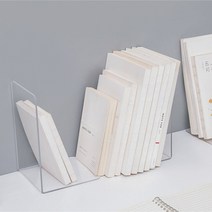 L형 북앤드 책장칸막이 책지지대 책고정 아크릴투명1p