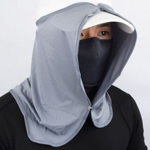 지원군몰 국산 쿨링 얼굴 햇빛가리개 모자 부착형 자외선차단 페이스 선가드, 회색
