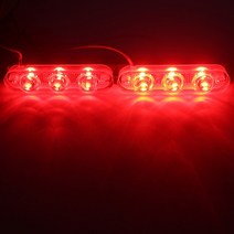 미니 경찰 조명 3 Led 스트로브 점멸 자동 플래시 스트로보 스코프 라이트 자동차 오토바이용 비상 경고등 1 쌍, [01] Red