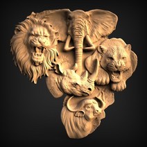 레이저 미니 마킹 조각 절단기 마킹 컷팅CNC 라우터 STL 형식 Artcam Aspire에 대한 동물 3d 모델 STL 릴리프 - Animal Bas Relief