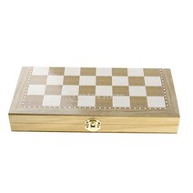 THE VEDO SHOP 디럭스 9.5x9.5 인치 체스 체커 주사위 놀이 3 in 1 나무 여행 게임 세트, 24x24cm, 설명, 라이트 우드