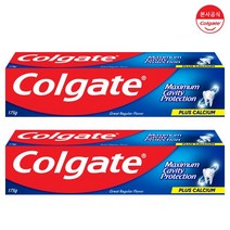 콜게이트 플루오라이드 치약 그레이트 레귤러 플레버, 175g, 2개