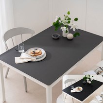 (14colors 11size) 롤로아 100% 방수 가죽 식탁보 테이블보, 60x60cm, 양면-4 (DarkGray+Black)