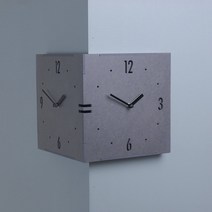 위dhns_코너시계(Big) 그레이(Coner Big Gray) 집들이 양면벽 인테리어벽 벽걸이 벽시계 거실 소품♥dhn, ♥happynesss