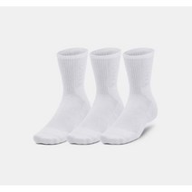 [언더아머] 1373084-100 공용 3-Maker 미드 크루 삭스 3켤레입 트레이닝 양말 HJD, 없음