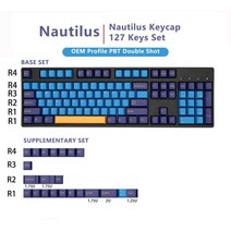 키보드 키 캡 포인트 커스텀 체리 자판 배열 kbdiy gmk keycap 클론 올리비아 북극 레드 블루 사무라이 달링 루디 oem 프로필 더블 샷 pbt keycaps for, 노틸러스