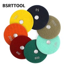 광택기 패드 5인치 6인치 7인치 BSRTTOOL1 조각 100mm 다이아몬드 연마 패드 화강암 대리석 유연한 콘크리, 05 400
