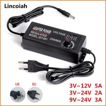 조정 가능한 AC-DC 3V 5V 6V 9V 12V 18V 24 V 범용 어댑터 디스플레이 화면 전압 전원 공급 장치 Adatpor, 08 3V-24V 5A_02 EU