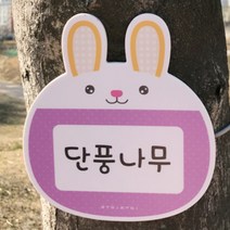 귀여운 포맥스 나무이름표 수목표찰 라벨 명패, 토끼(바이올렛)