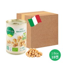 COOP 비비베르데 이탈리아 유기농 병아리콩(칙피) 400g 18캔 무첨가물 Non GMO, 비비베르데 병아리콩 400g 18ea, 18Ea