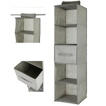 패브릭 옷장 오거나이저 접이식 걸이식 옷장 정리함 및 보관 - 여행 가정 정리 선반 및 기숙사 보관 공간 필수품을 위한 탈착식 서랍이 있는 벽걸이 옷장 정리함