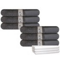 송월타월 뉴명품 세면타월 6p + 수입행주 30 3p, 진회색, 1세트