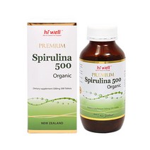 (뉴질랜드) Hiwell 하이웰 프리미엄 스피루리나 500정 Premium Spirulina 500 Organic 500Tablets