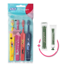 테페키즈칫솔 4개입 1박스+그린1450고불소치약100g 1개 바닐라민트, 2세트