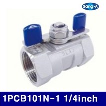 GDG7619 상아뉴매틱 6302566 스테인리스 볼밸브 1PCB101N-1 1/4Inch 32A 20 (1EA) 유압/상아뉴매틱/원터치피팅/공구, 1