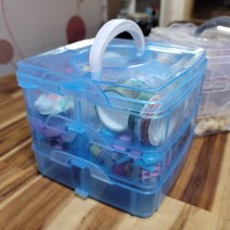 3단 칸분리 적층형 소품정리함 소형 블루 장난감정리함 레고정리함 태클박스 악세사리보관함, 상세페이지 참조