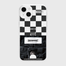 앤커버 BLACK DENIM CHECKERBOARD-CLEAR(카드수납-젤리)