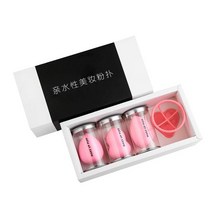 친수성 비라텍스 스펀지 호이스트 퍼프 에그 콤비네이션 세트 건습 겸용 퍼프, 성냥갑 색깔 3 + 브래킷