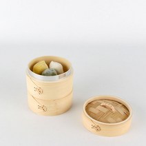 더담고 대나무미니찜기10cm l 만두찜통 l 딤섬찜기 l 2단찜기떡시루, 단일, 1개