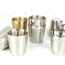 이중 진공 스텐컵 학교 급식 병원 업소용 식당 물컵, 티타늄 이중 물컵 (무광), 1개
