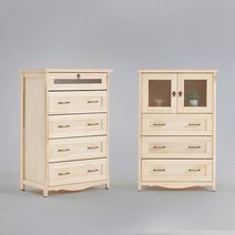 프리모 원목 5단양문 서랍장 세트