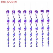 8Pcs 반사 조류 억제 막대 7 색 30cm Repellents 바람 나선형 정원 안티 보호, 03 Purple 8pcs