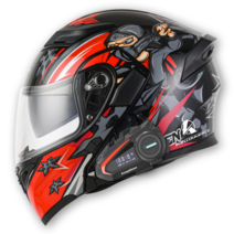 킥커머스 풀페이스 시스템 K20 블루투스 오토바이헬멧, 어쌔신닌자, XXL