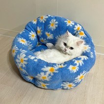 가티가티 고양이 숨숨방석 쿠션 마약 방석 강아지 원형 도넛, 스카이 데이지