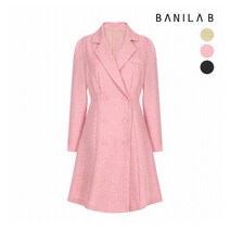 [바닐라비] 여성 버튼 핀턱 플레어 미니 원피스
