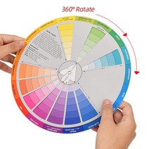 컬러가이드 rgb색상표 색상환 cmyk 색상표 색깔표 컬러칩 영구 메이크업 반음계 가이드 종이 카드 용 1pc 문신 컬러 휠 믹싱 보드 원형컬러리스트